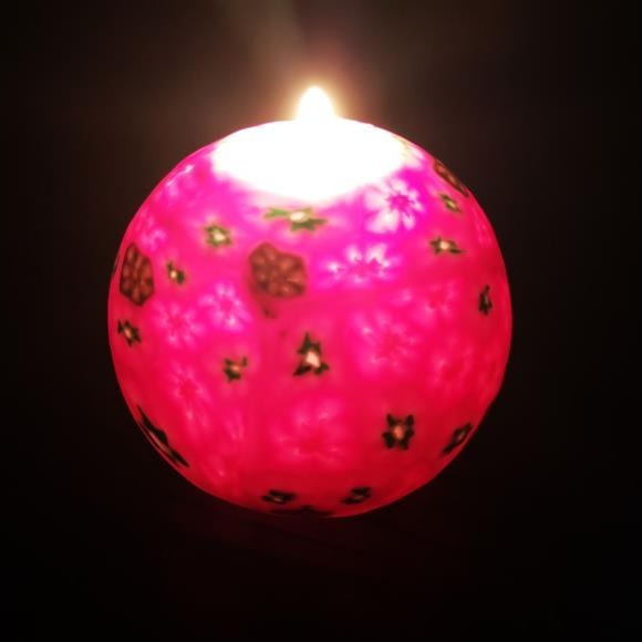 Purple Flower Candle Ball 